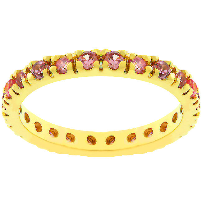 Pink Cubic Zirconia Eternity Ring