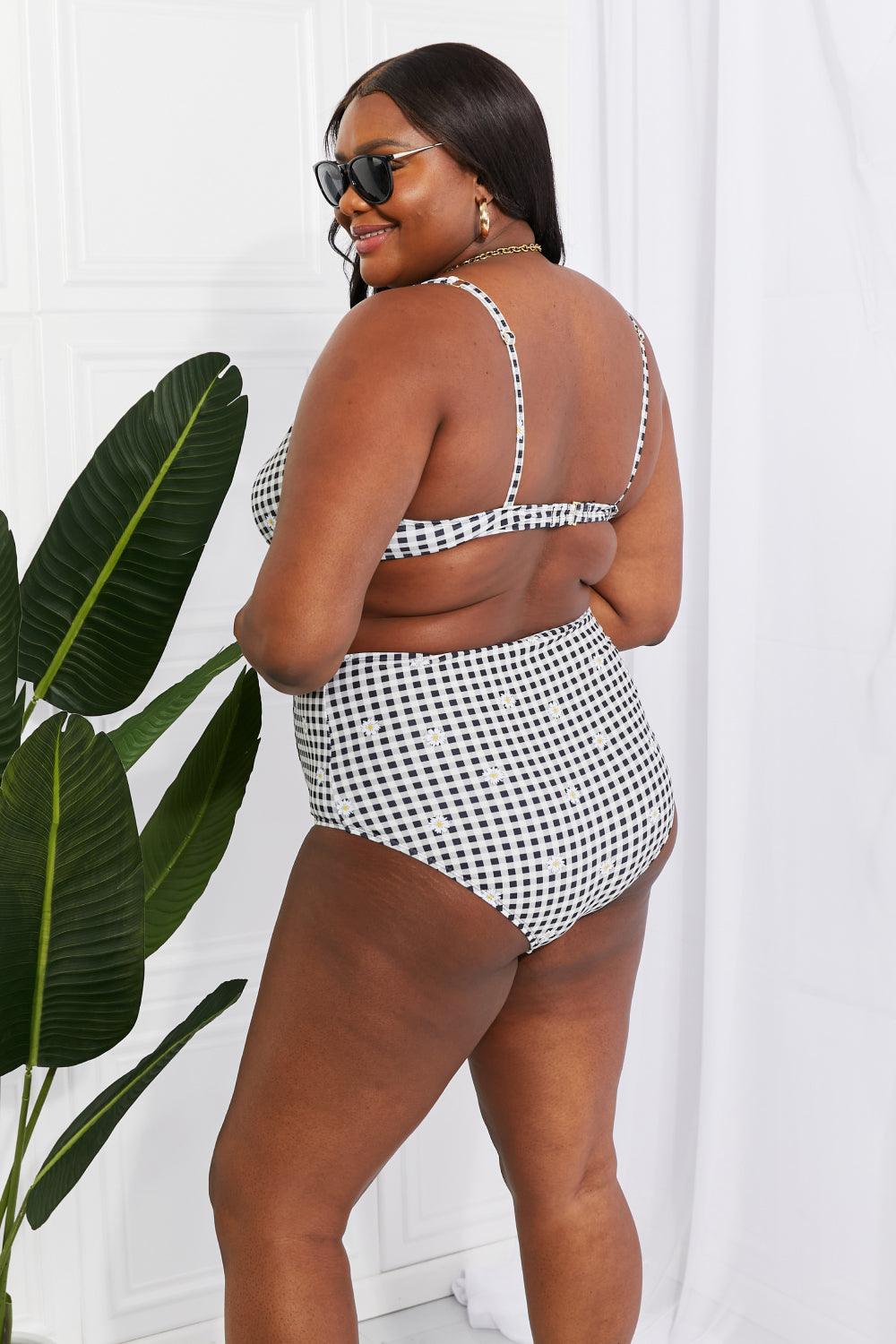 Marina West Swim Take A Dip Twist High-Rise Bikini in Black - Glamorous Boutique USA L.L.C.