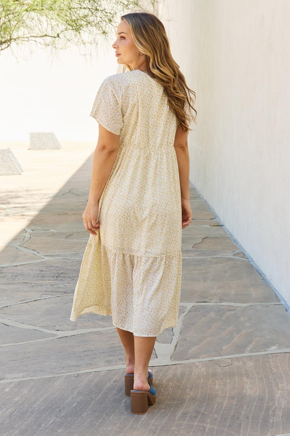 HEYSON Spring Baby Full Size Kimono Sleeve Midi Dress in Cream - Glamorous Boutique USA L.L.C.
