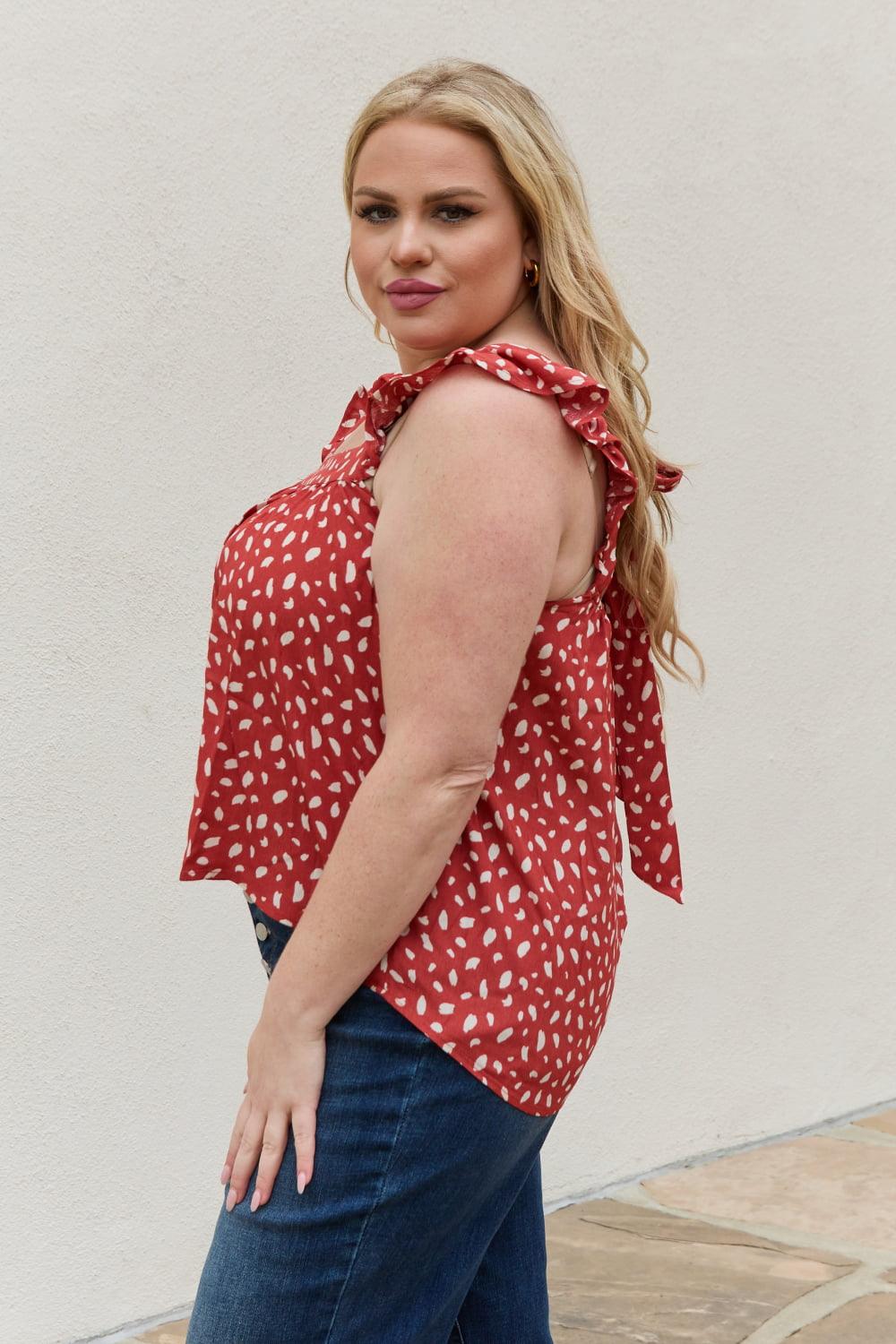 Be Stage Full Size Woven Top in Brick - Glamorous Boutique USA L.L.C.