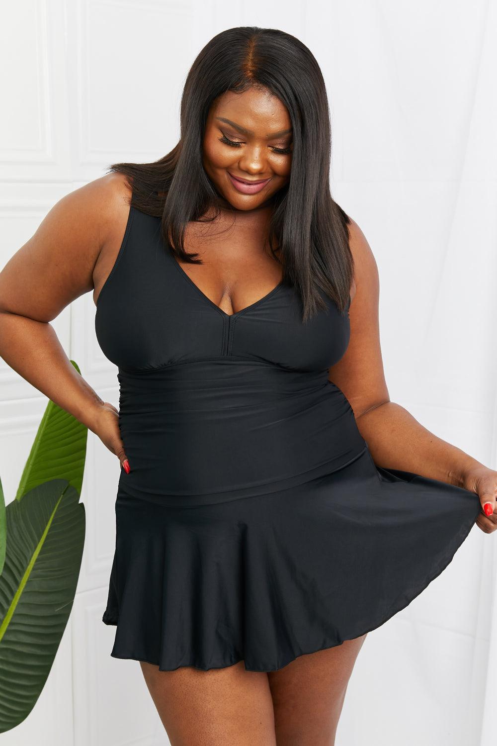 Marina West Swim Full Size Clear Waters Swim Dress in Black - Glamorous Boutique USA L.L.C.