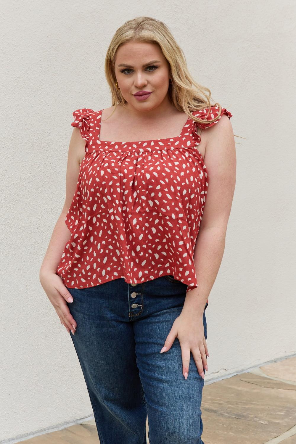 Be Stage Full Size Woven Top in Brick - Glamorous Boutique USA L.L.C.