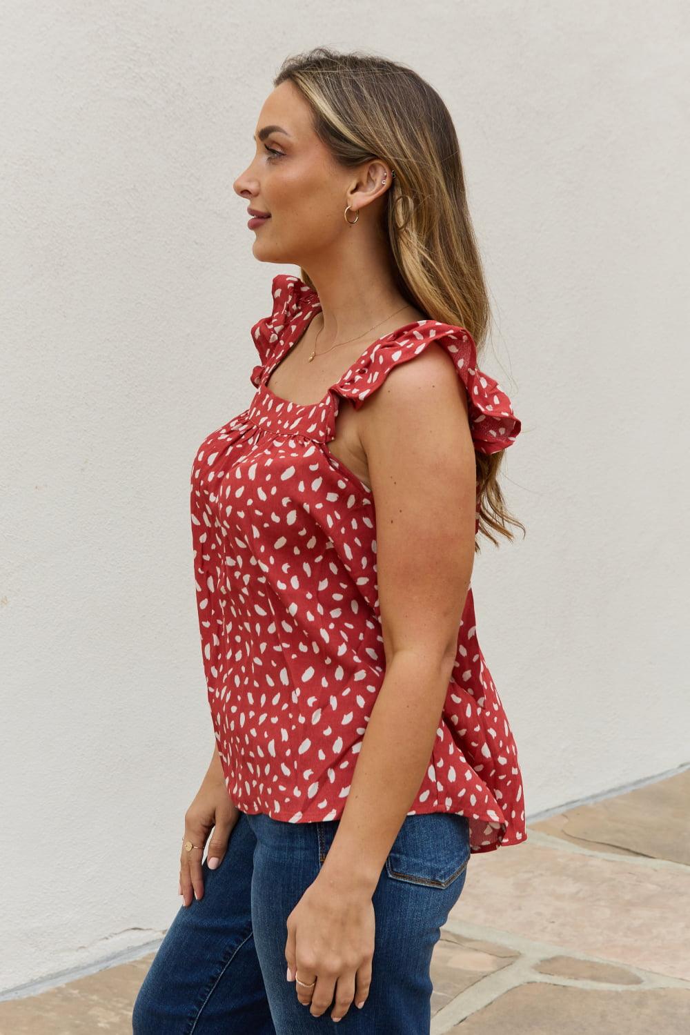 Be Stage Full Size Woven Top in Brick - Glamorous Boutique USA L.L.C.
