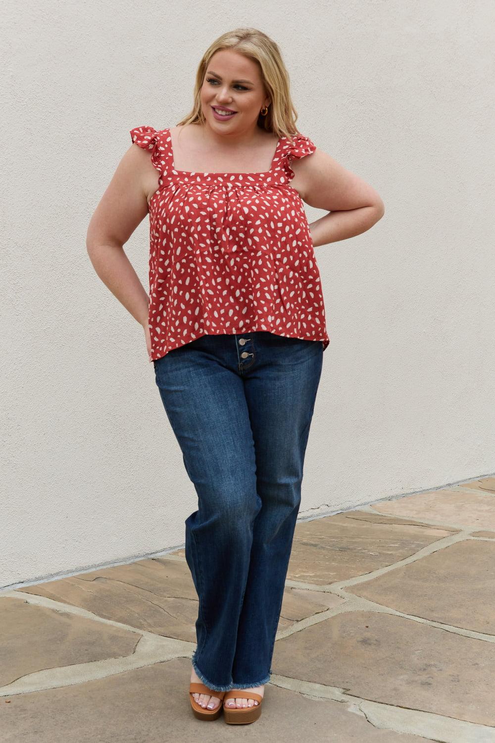 Be Stage Full Size Woven Top in Brick - Glamorous Boutique USA L.L.C.