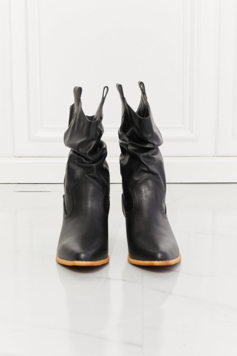 MMShoes Better in Texas Scrunch Cowboy Boots in Black - Glamorous Boutique USA L.L.C.