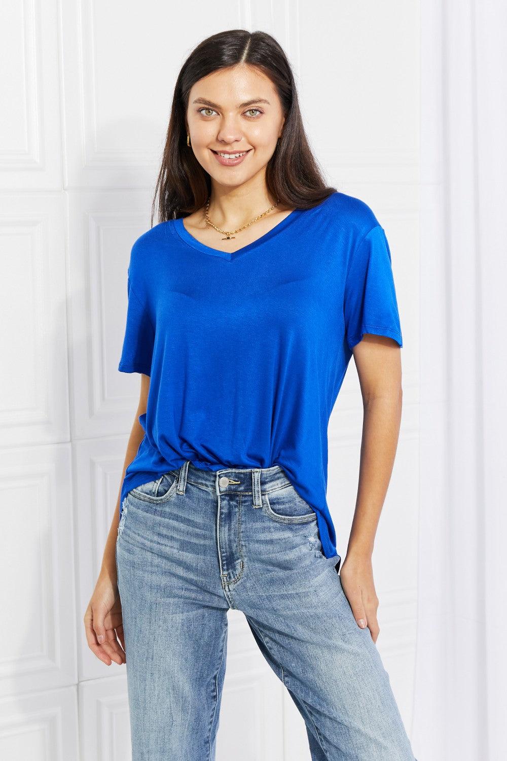 Culture Code Full Size Instant Connection V-Neck Tee - Glamorous Boutique USA L.L.C.