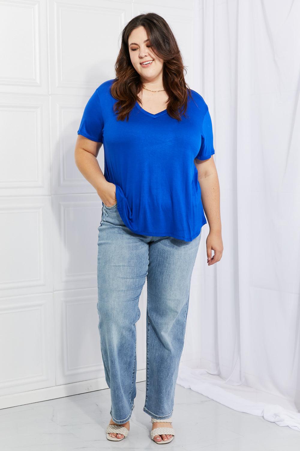 Culture Code Full Size Instant Connection V-Neck Tee - Glamorous Boutique USA L.L.C.