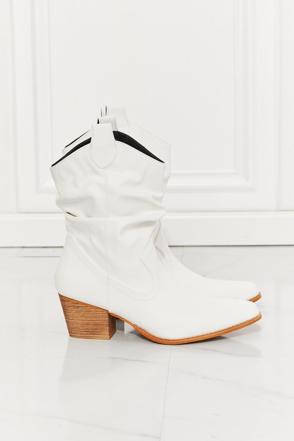 MMShoes Better in Texas Scrunch Cowboy Boots in White - Glamorous Boutique USA L.L.C.
