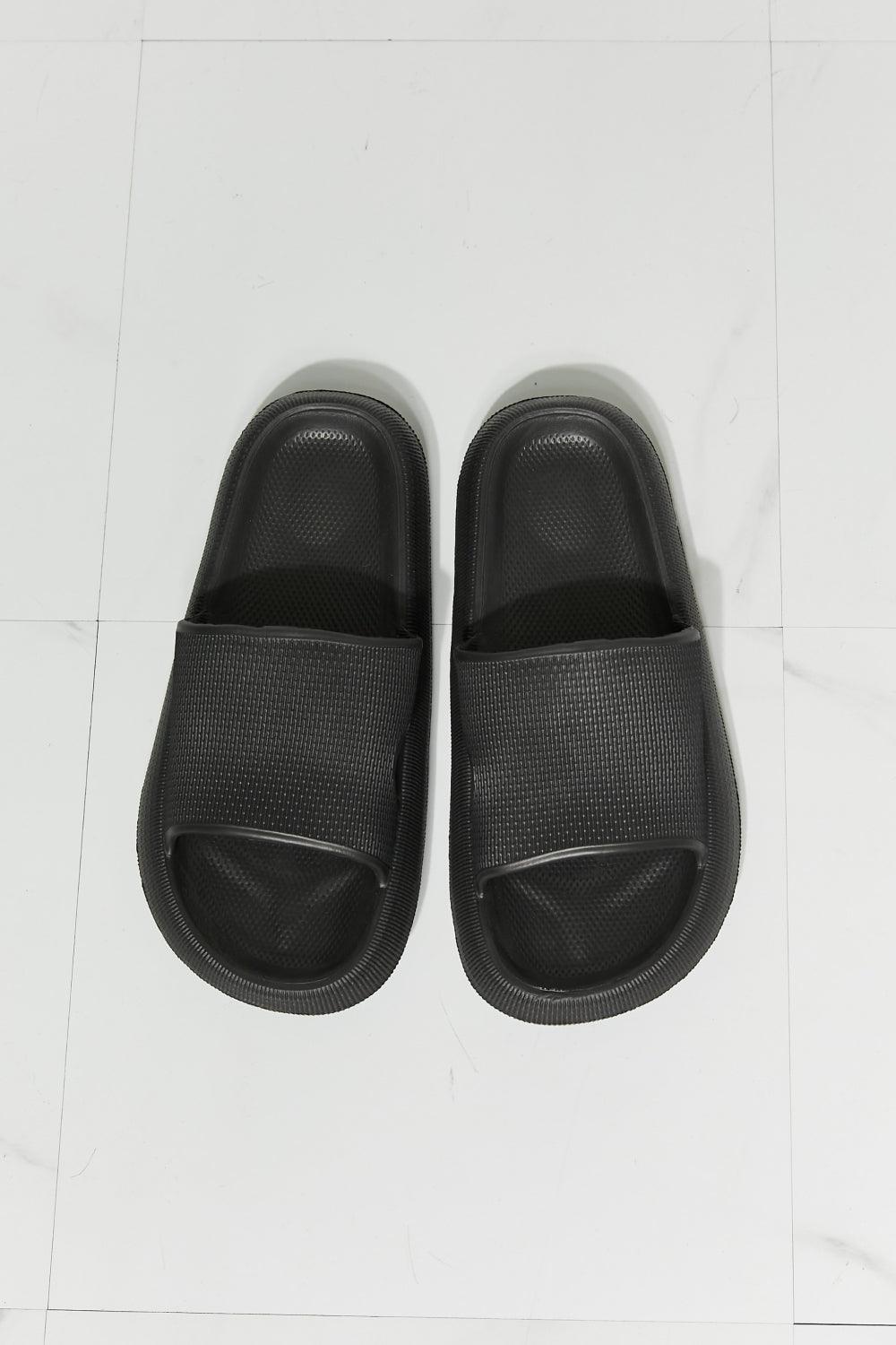 MMShoes Arms Around Me Open Toe Slide in Black - Glamorous Boutique USA L.L.C.