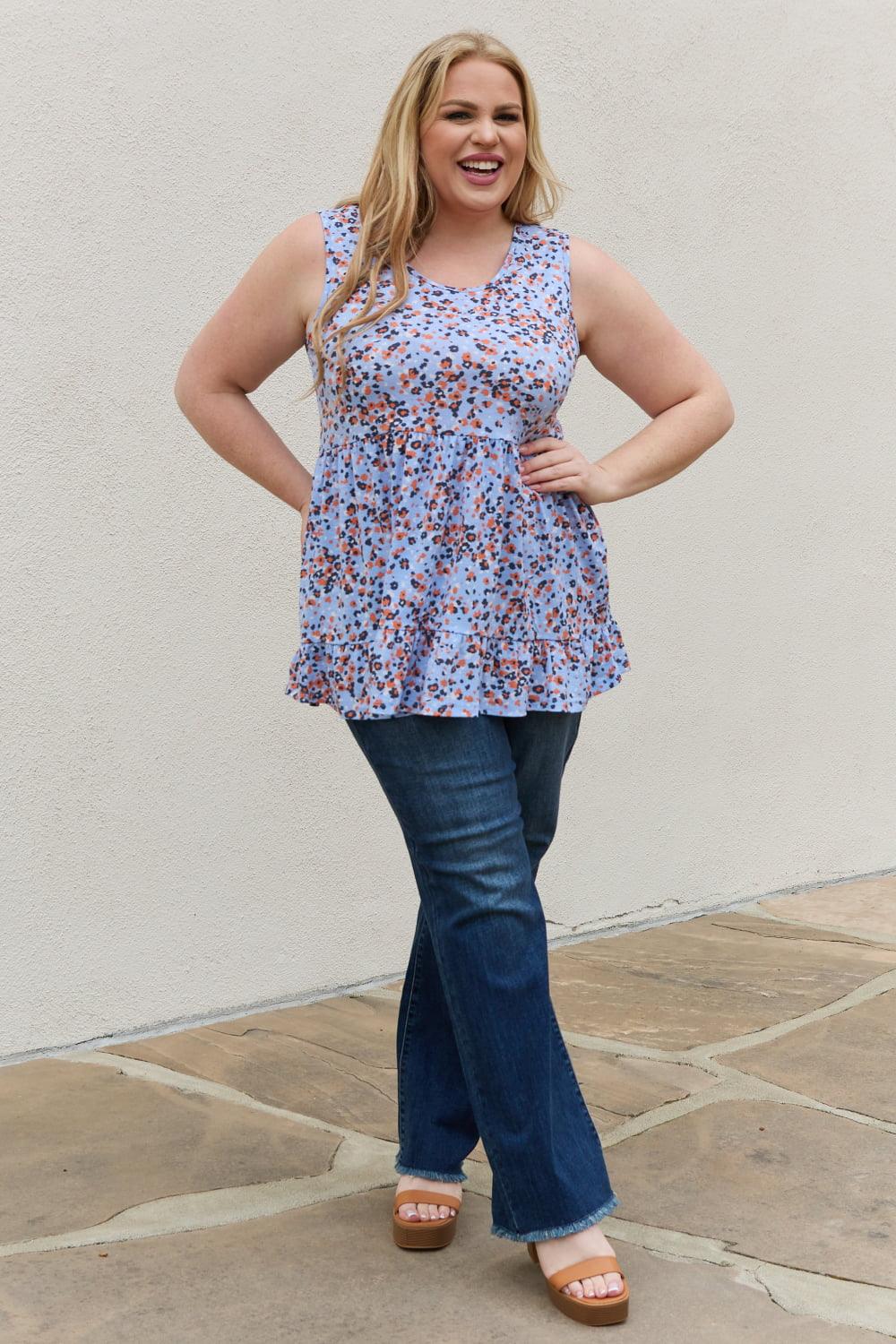 Be Stage Full Size Animal Print Babydoll Top - Glamorous Boutique USA L.L.C.