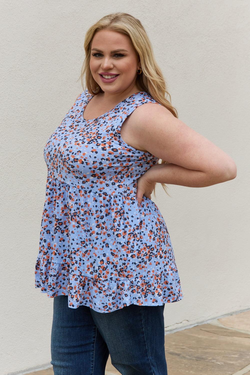Be Stage Full Size Animal Print Babydoll Top - Glamorous Boutique USA L.L.C.
