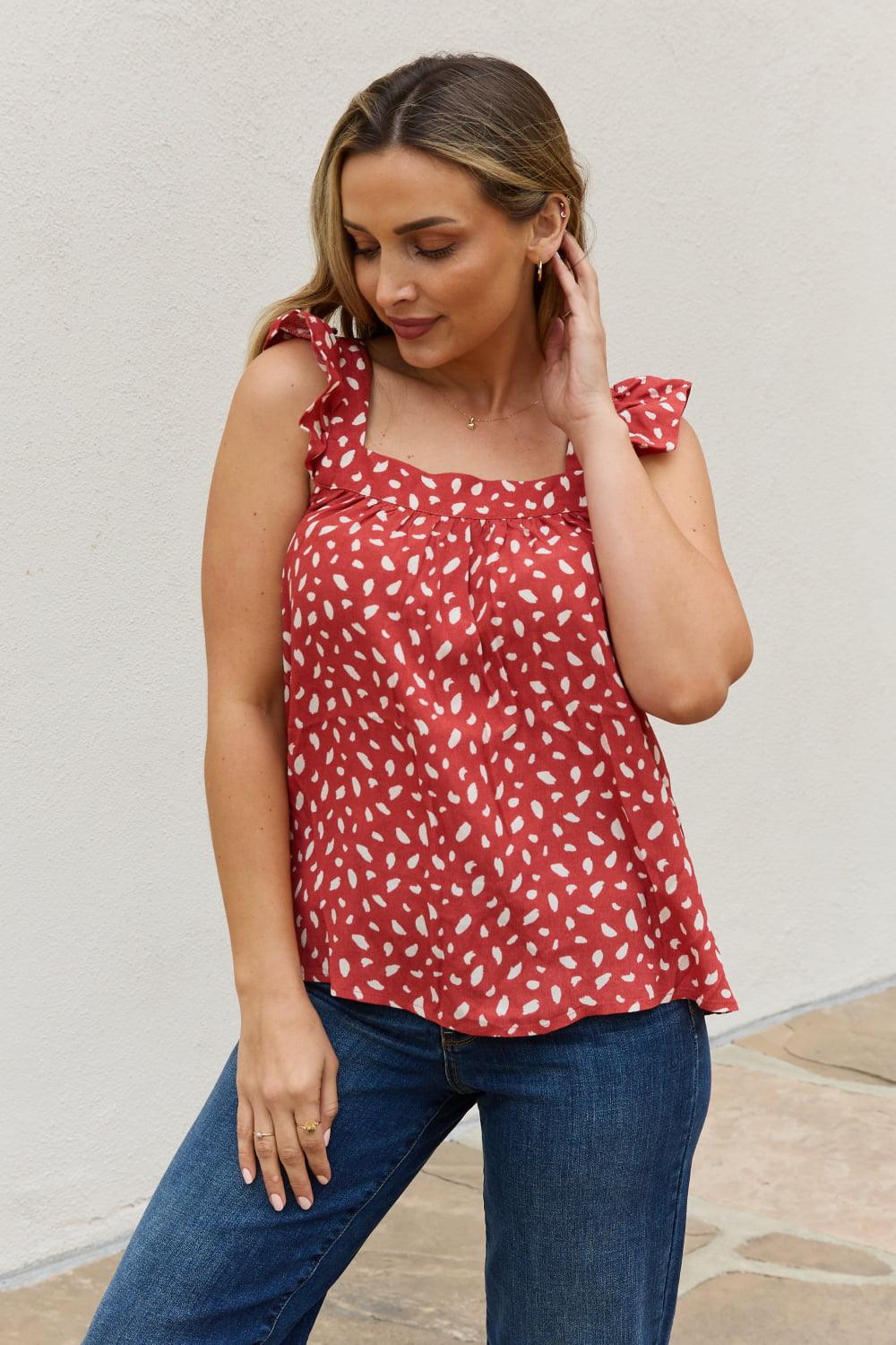 Be Stage Full Size Woven Top in Brick - Glamorous Boutique USA L.L.C.