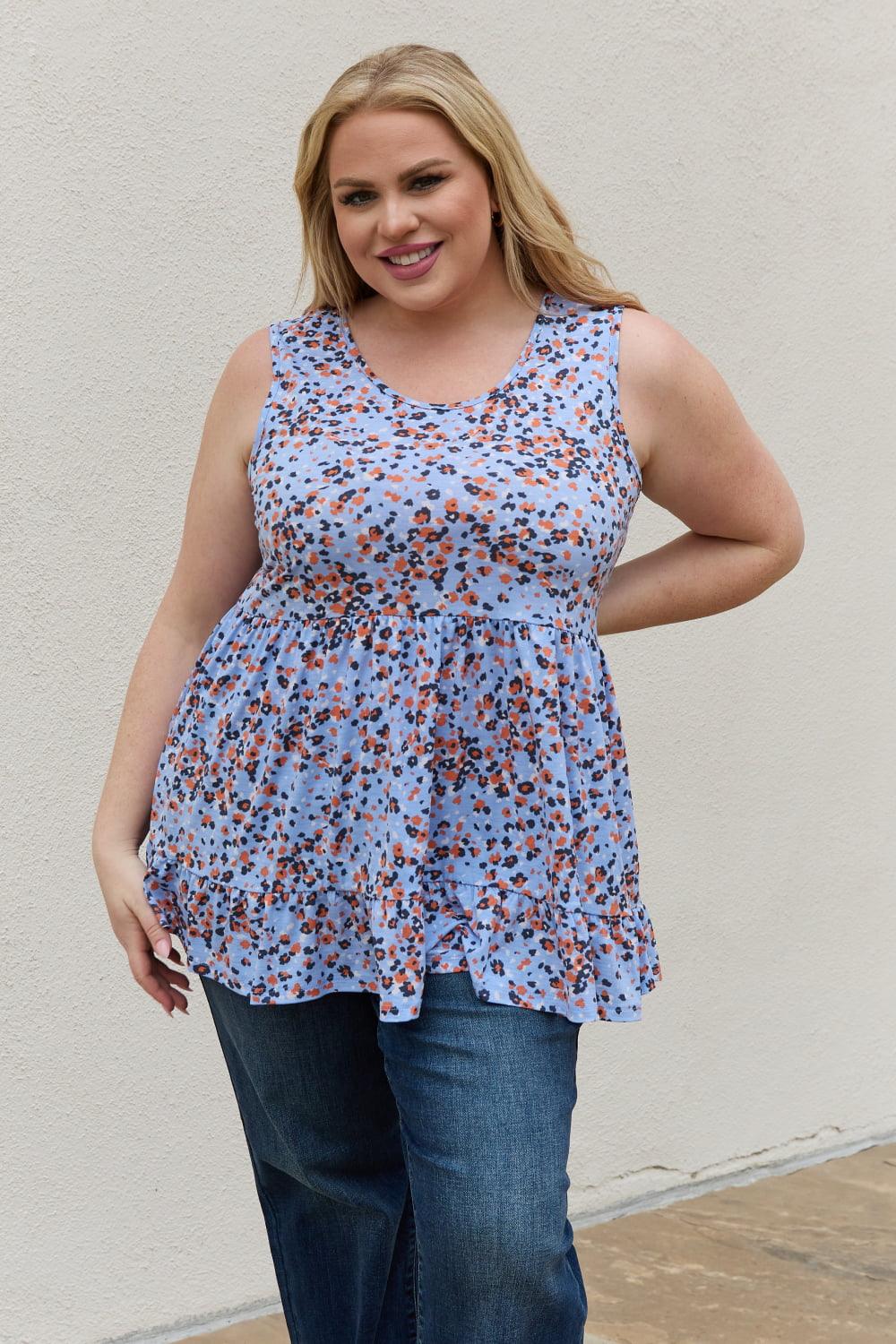 Be Stage Full Size Animal Print Babydoll Top - Glamorous Boutique USA L.L.C.