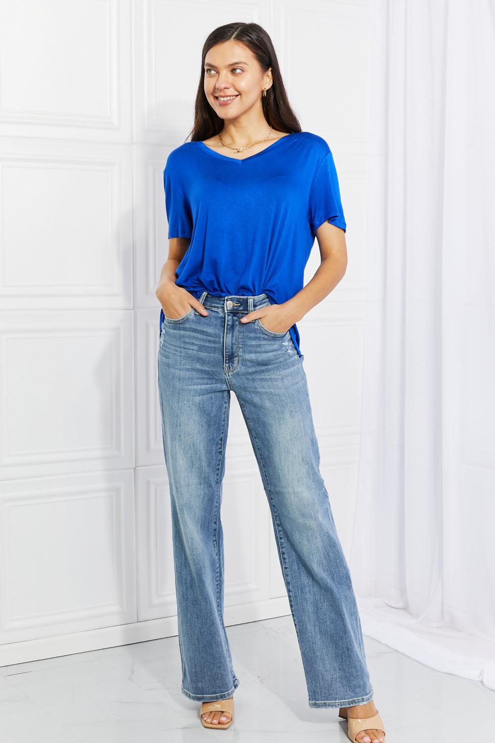 Culture Code Full Size Instant Connection V-Neck Tee - Glamorous Boutique USA L.L.C.
