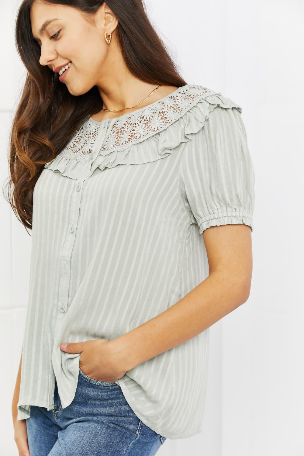 HEYSON Sweet Talk Full Size Short Sleeve Top - Glamorous Boutique USA L.L.C.