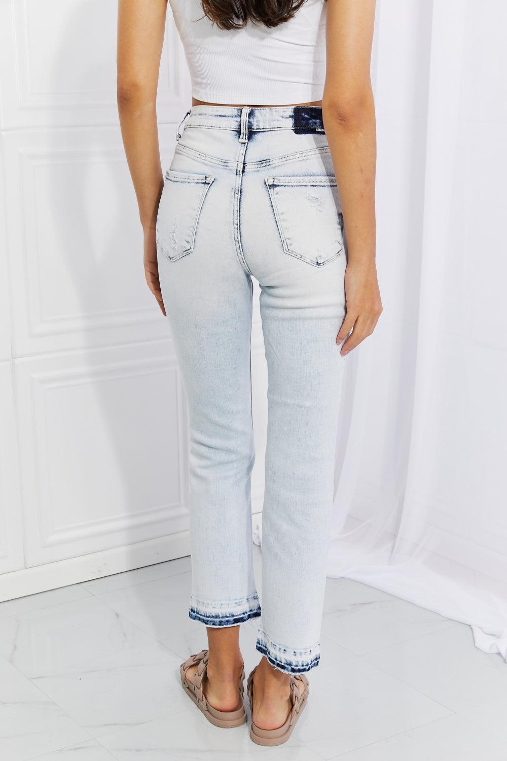 RISEN Full Size Camille Acid Wash Crop Straight Jeans - Glamorous Boutique USA L.L.C.
