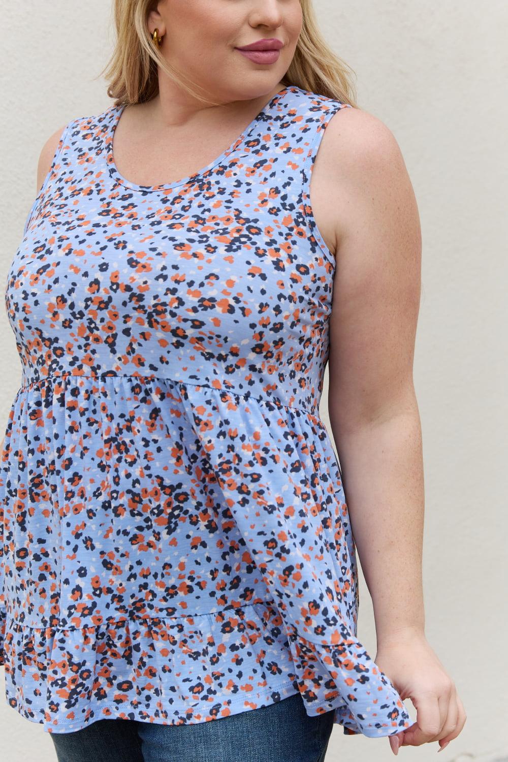 Be Stage Full Size Animal Print Babydoll Top - Glamorous Boutique USA L.L.C.