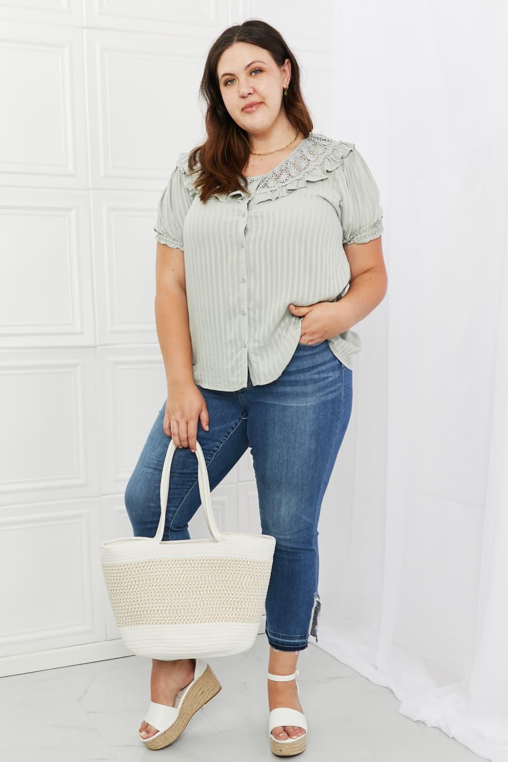 HEYSON Sweet Talk Full Size Short Sleeve Top - Glamorous Boutique USA L.L.C.