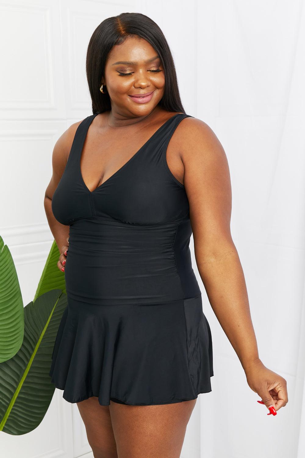 Marina West Swim Full Size Clear Waters Swim Dress in Black - Glamorous Boutique USA L.L.C.