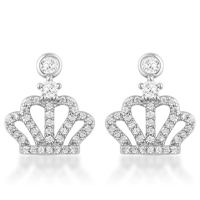 0.5 Ct Rhodium Crown CZ Earrings
