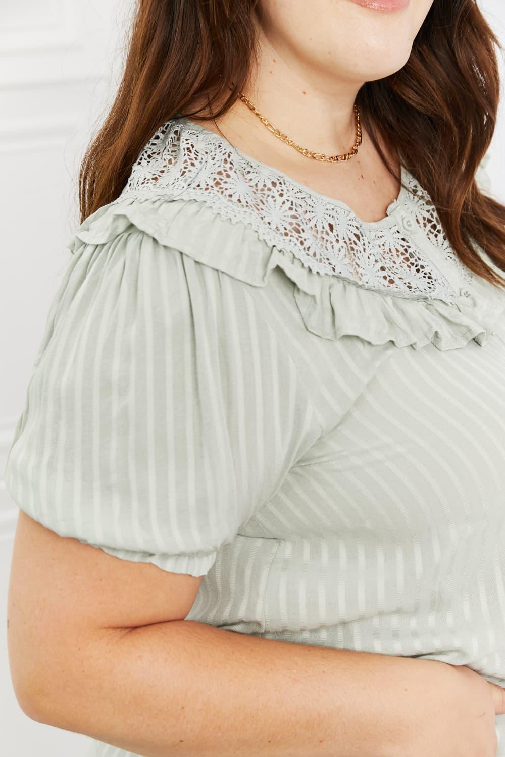 HEYSON Sweet Talk Full Size Short Sleeve Top - Glamorous Boutique USA L.L.C.