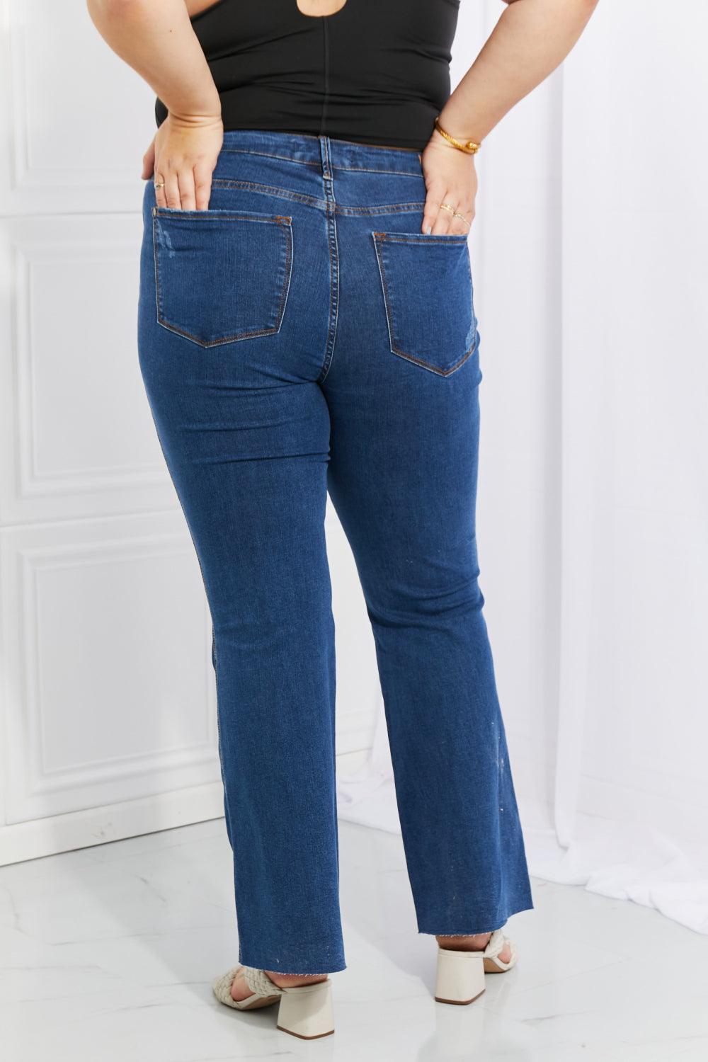 Judy Blue Ava Full Size Cool Denim Tummy Control Flare - Glamorous Boutique USA L.L.C.