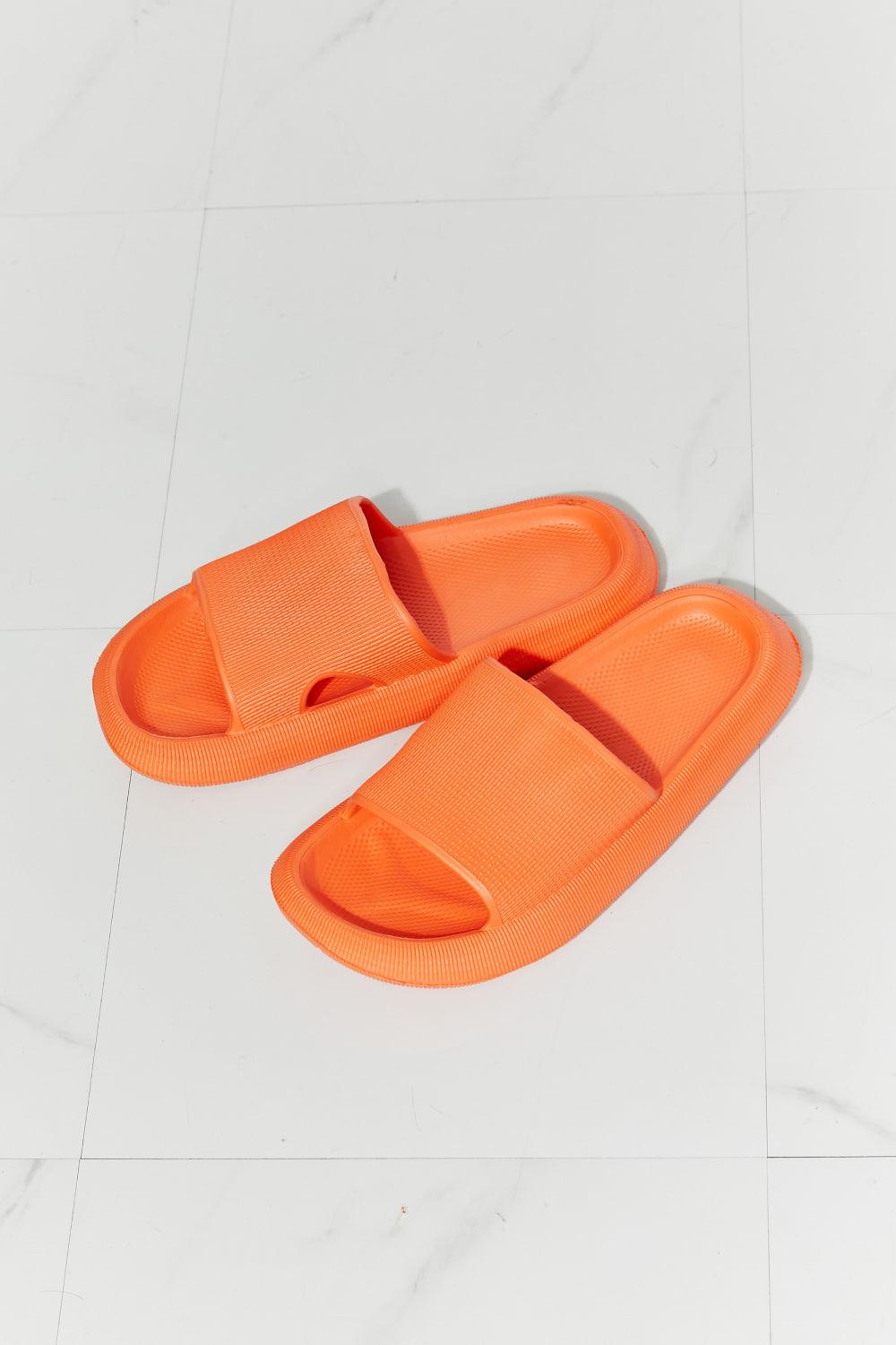 MMShoes Arms Around Me Open Toe Slide in Orange - Glamorous Boutique USA L.L.C.