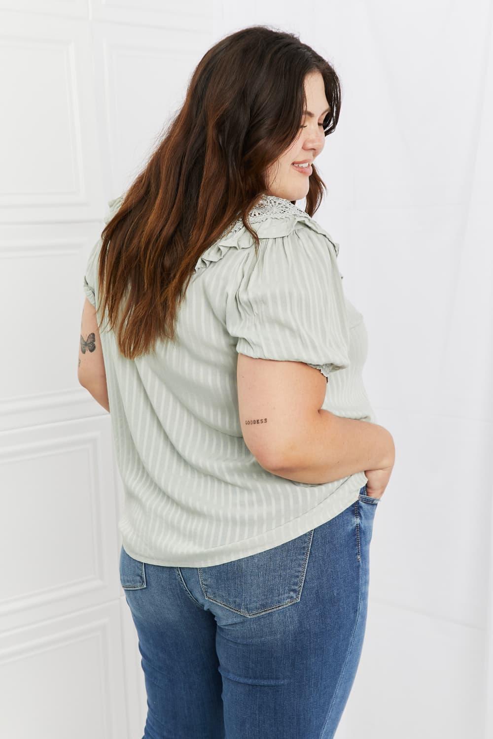 HEYSON Sweet Talk Full Size Short Sleeve Top - Glamorous Boutique USA L.L.C.