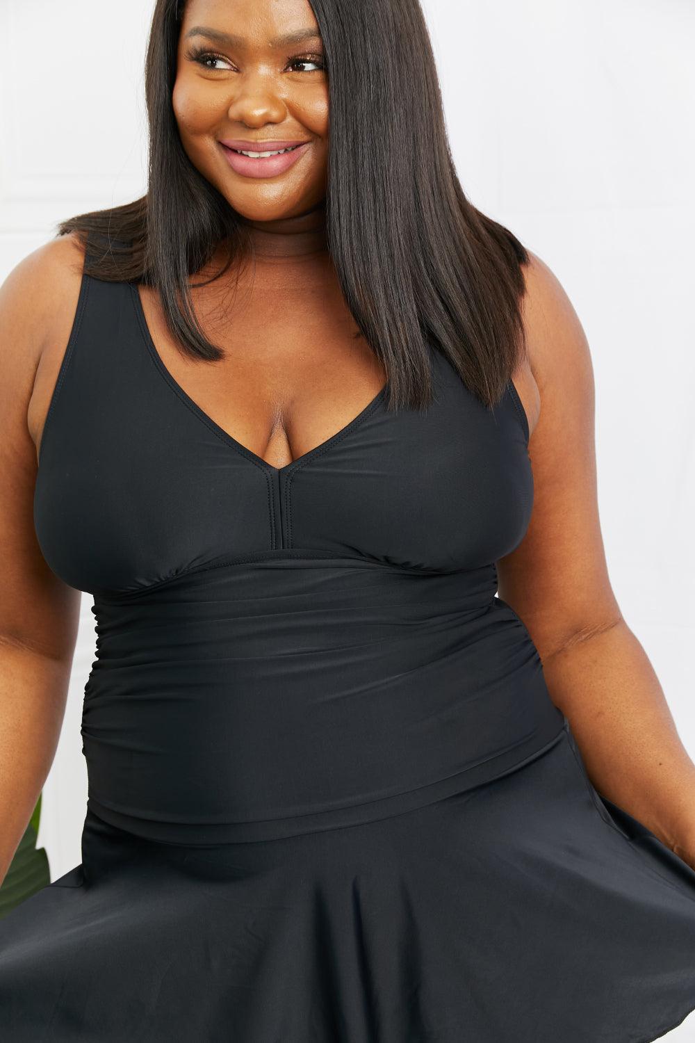Marina West Swim Full Size Clear Waters Swim Dress in Black - Glamorous Boutique USA L.L.C.