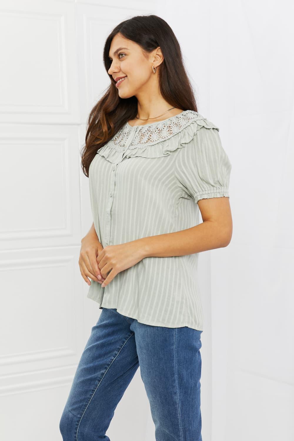 HEYSON Sweet Talk Full Size Short Sleeve Top - Glamorous Boutique USA L.L.C.