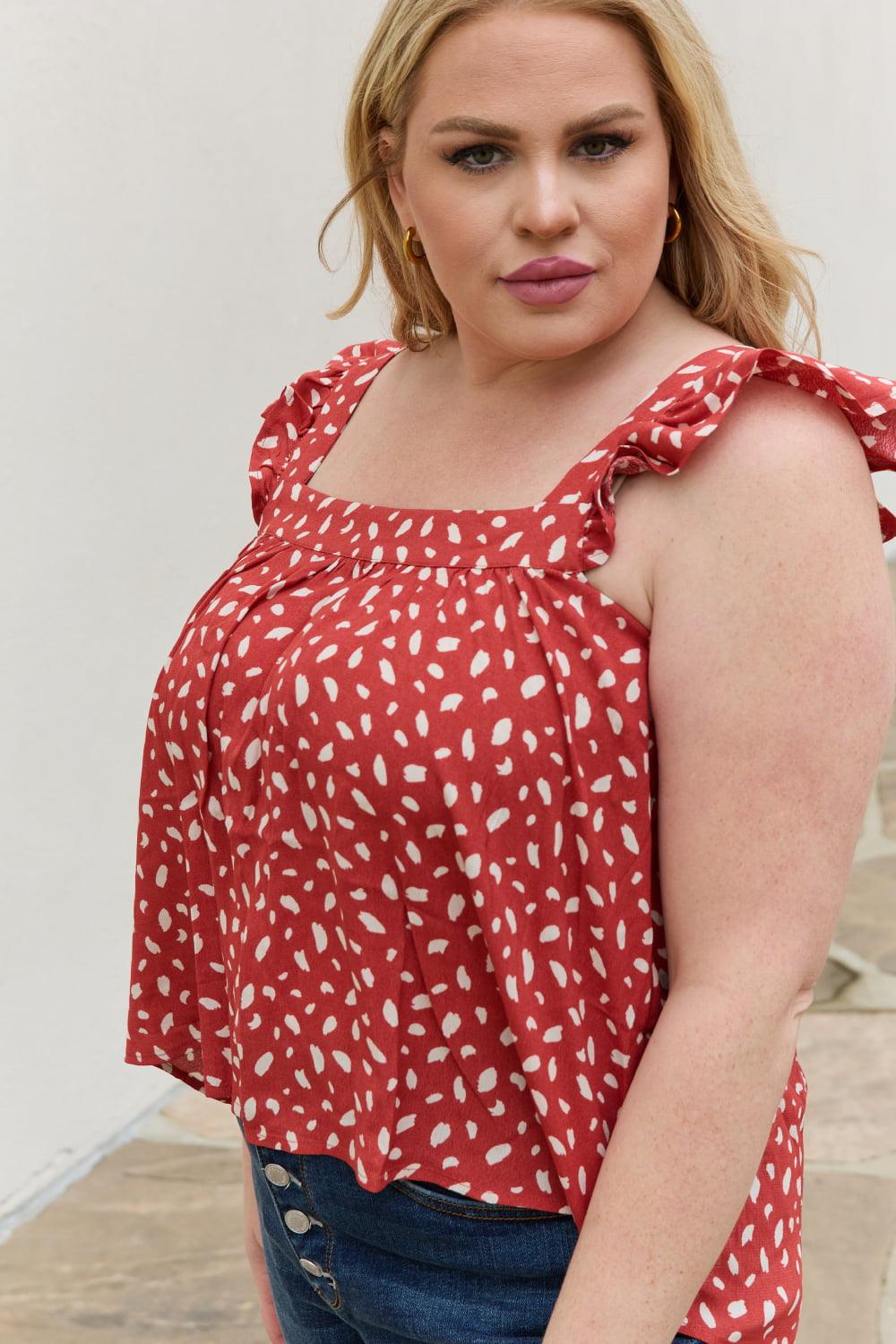 Be Stage Full Size Woven Top in Brick - Glamorous Boutique USA L.L.C.