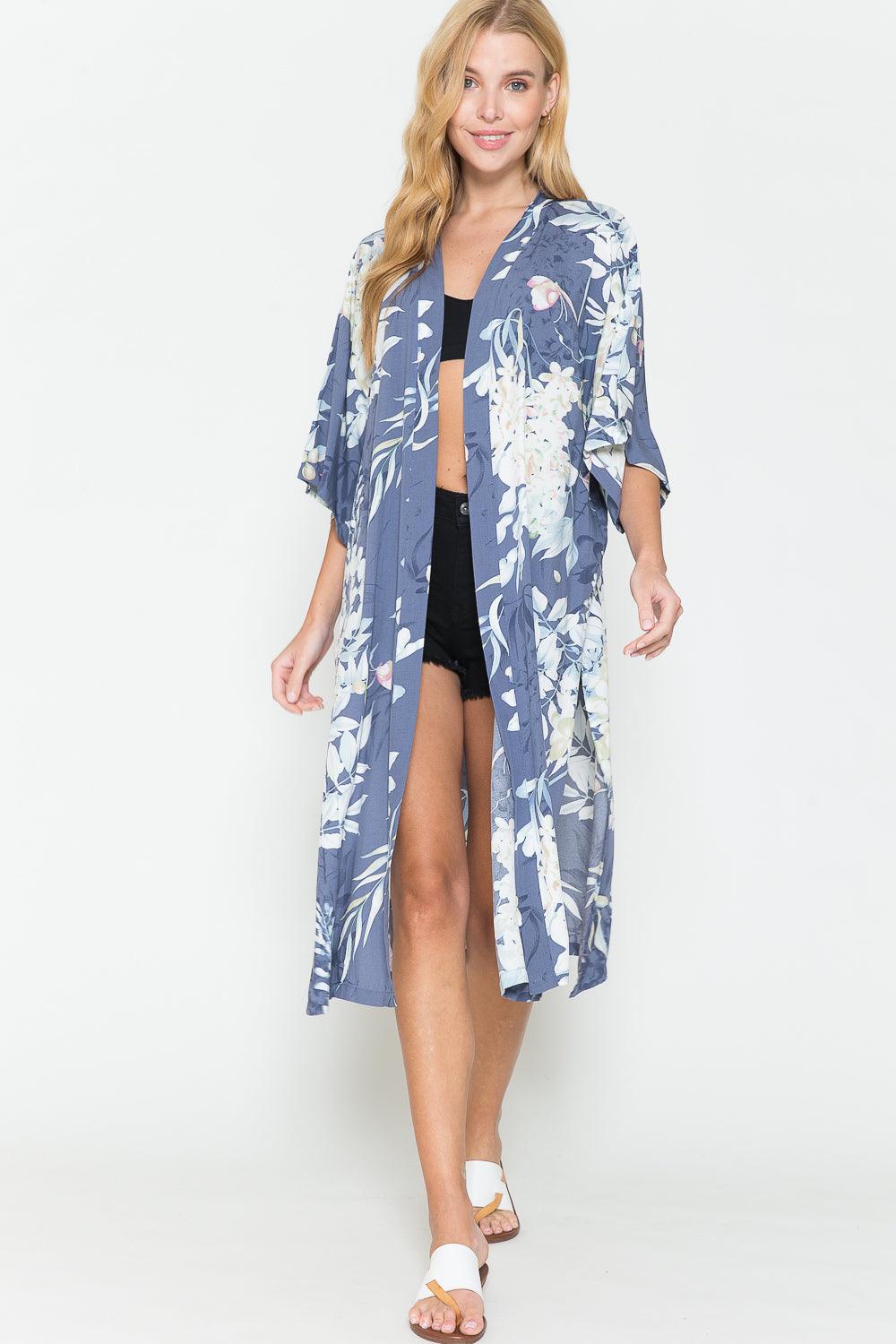 Justin Taylor Botanical Print Split Cover Up - Glamorous Boutique USA L.L.C.