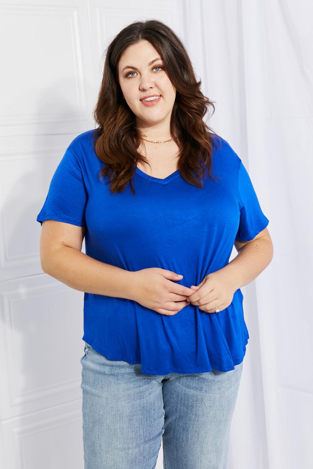 Culture Code Full Size Instant Connection V-Neck Tee - Glamorous Boutique USA L.L.C.