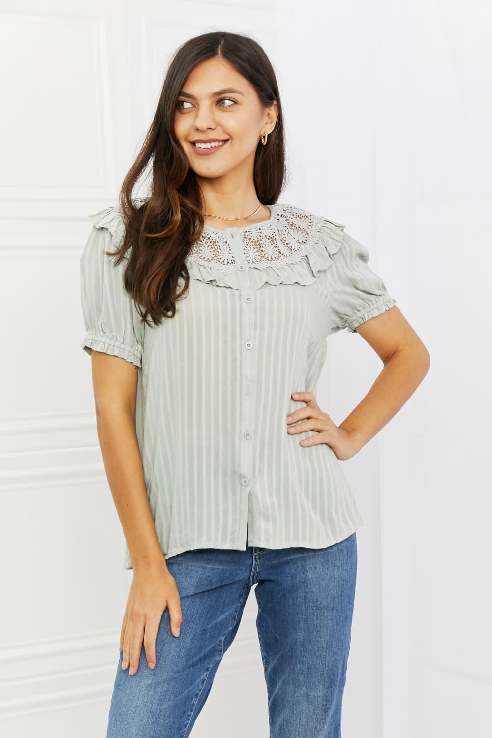 HEYSON Sweet Talk Full Size Short Sleeve Top - Glamorous Boutique USA L.L.C.