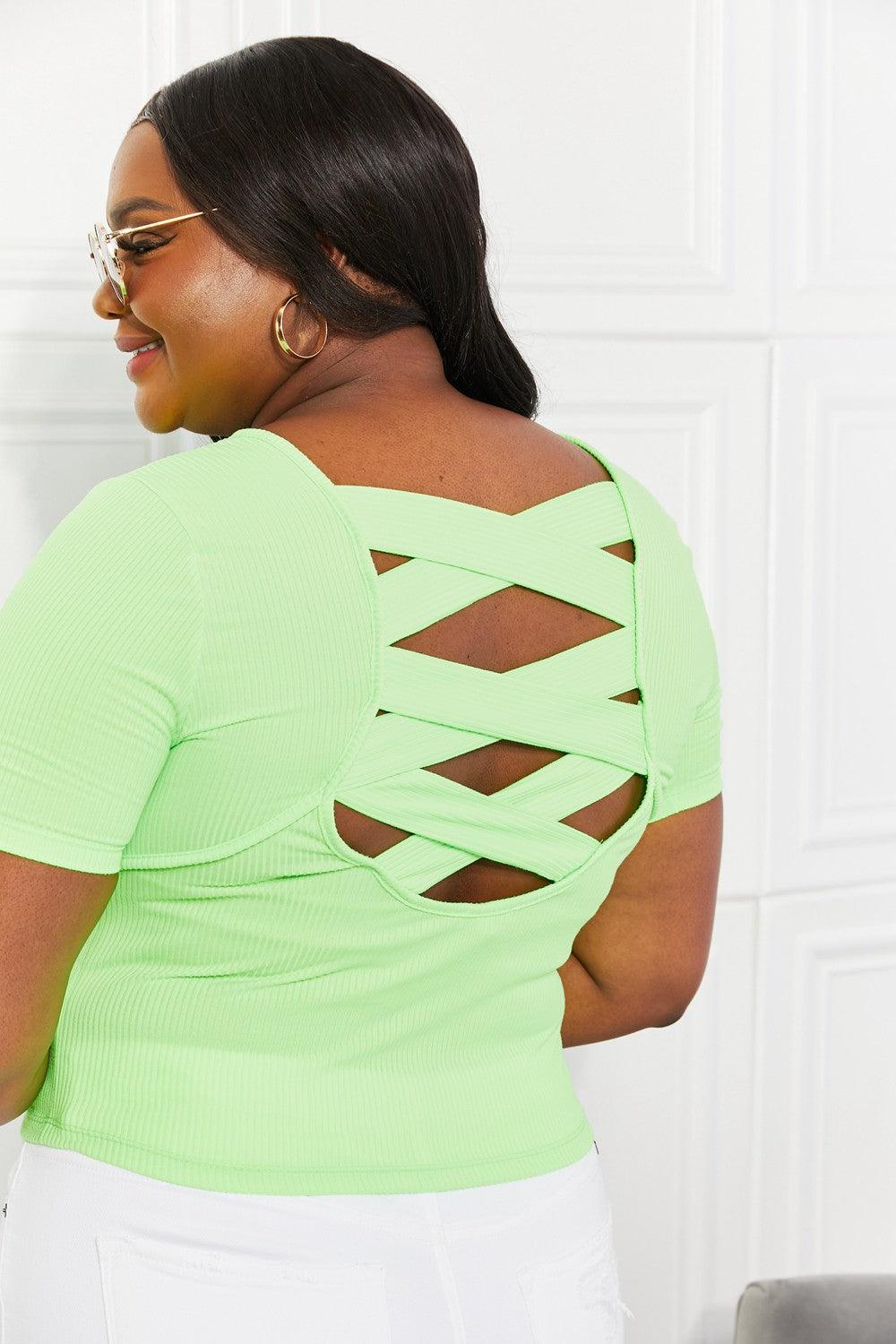 White Birch Aloe You Very Much Full Size Short Sleeve Top - Glamorous Boutique USA L.L.C.