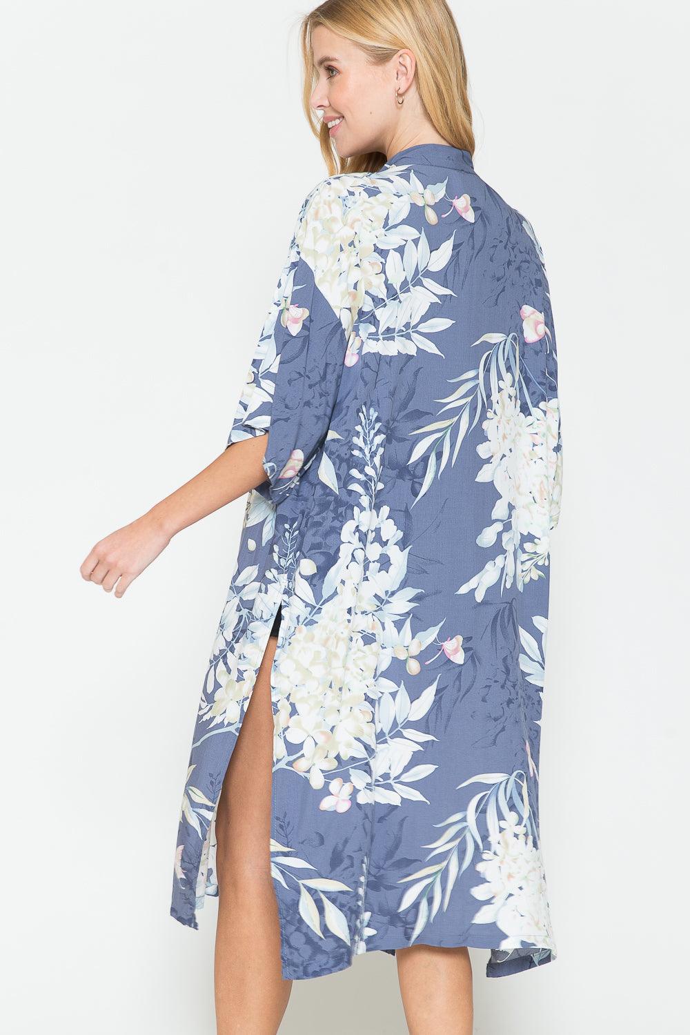 Justin Taylor Botanical Print Split Cover Up - Glamorous Boutique USA L.L.C.