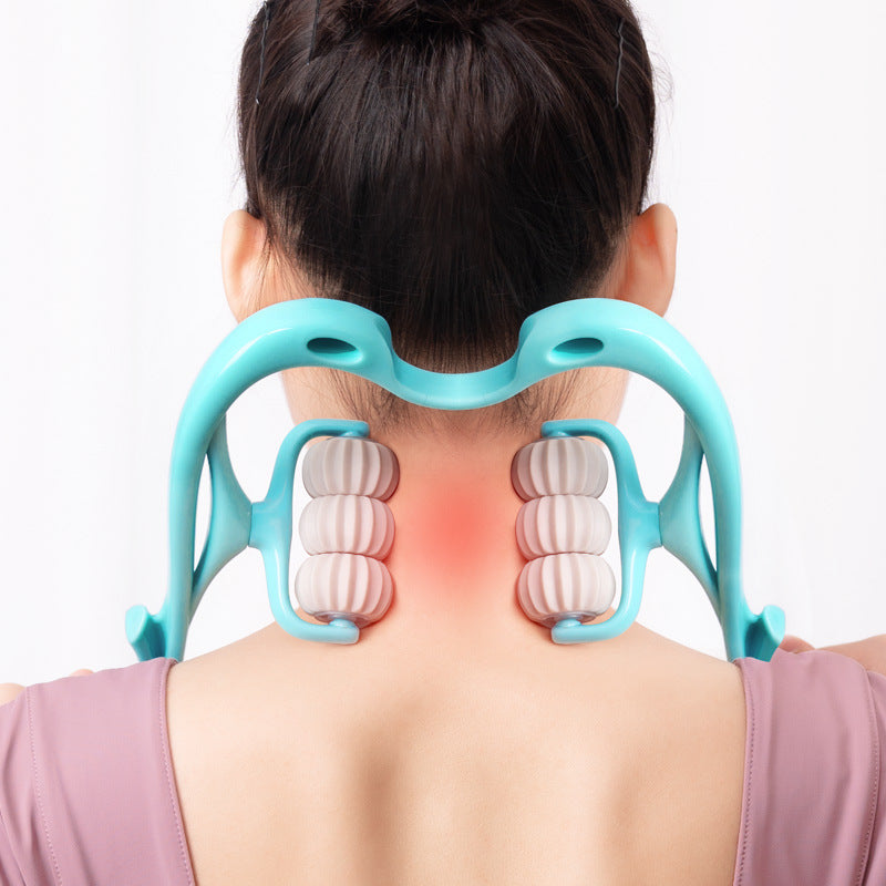 Multifunctional Manual Six-wheel Neck-Roller Massager