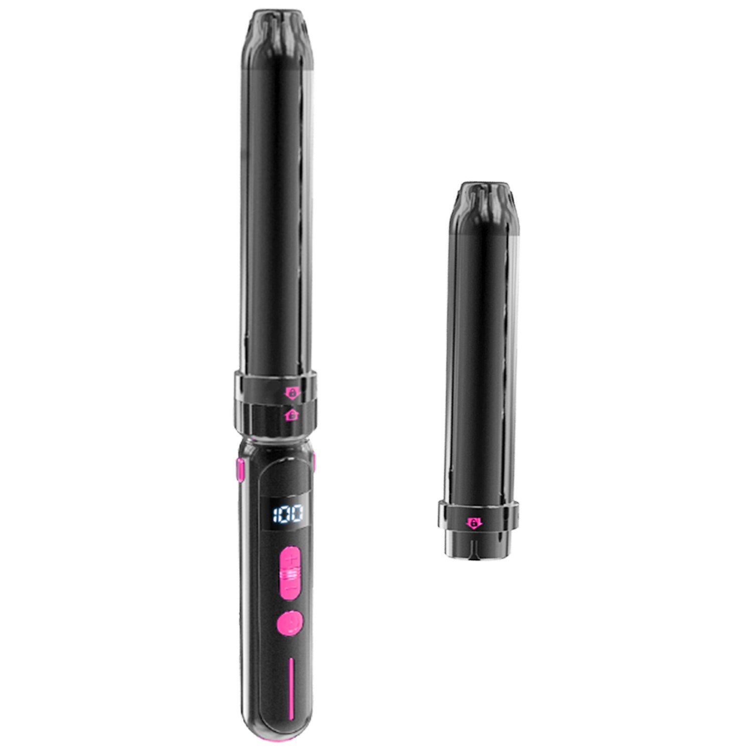 LUSTROUS HAIR 7-in-1 Curly & Straight Interchangeable Curling & Flat Iron Wand Set