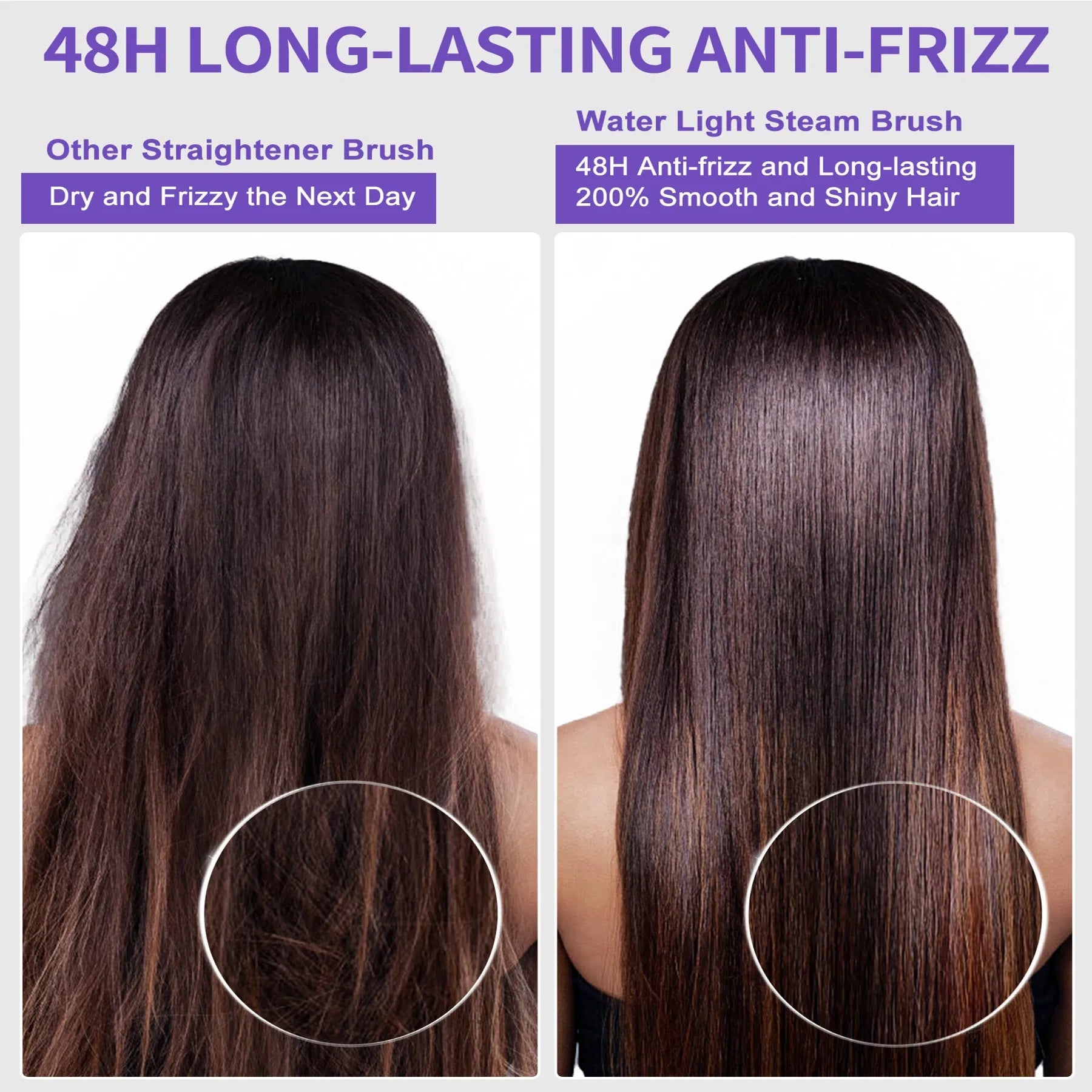 YEVYO Ionic Plus Anti-frizz Steam Straightening Salon Brush