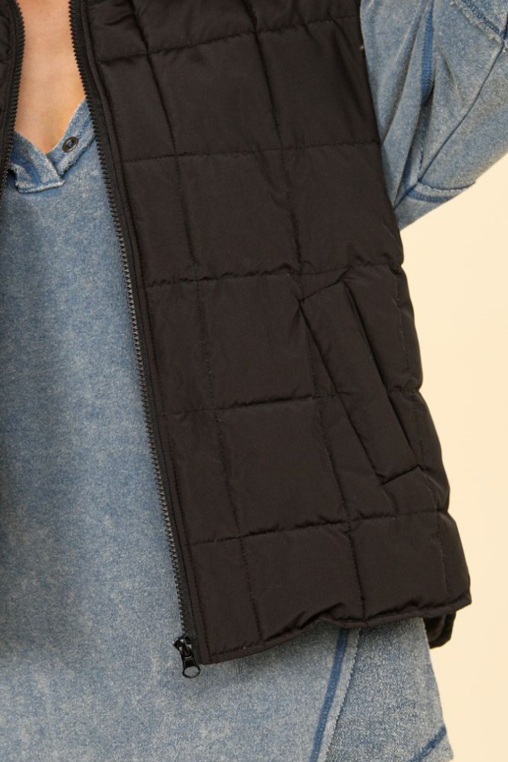 VERY J Zip Up Puffer Padded Warm Vest