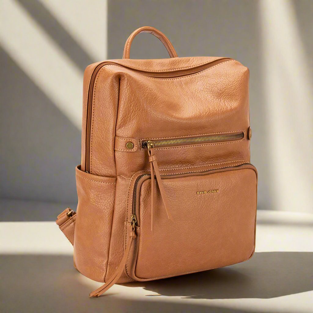 David Jones PU Leather Backpack Bag