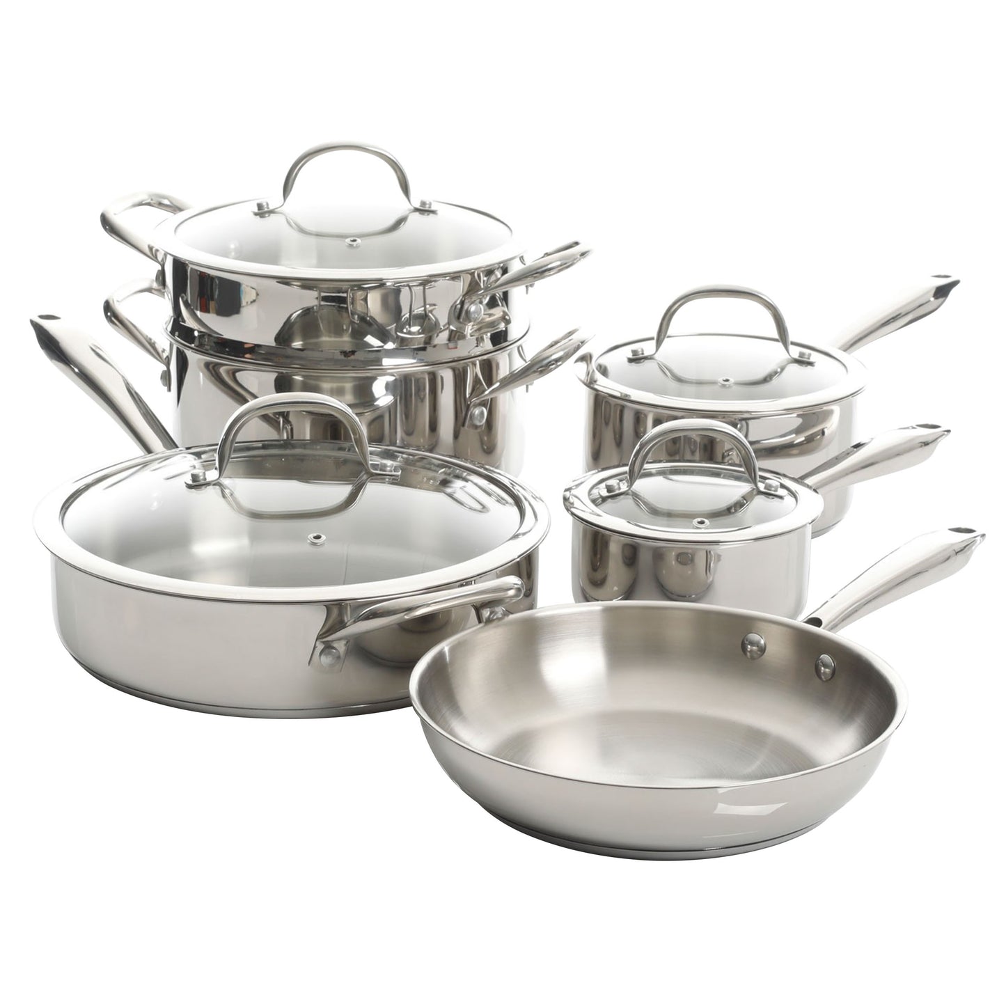 Kenmore Elite Devon 10 Piece Heavy Gauge Stainless Steel Cookware Set