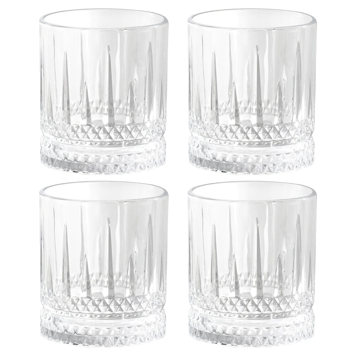 Gibson Home 4 Piece 13 Ounce Iceberg Embossed Double Old-Fashioned Glass Set