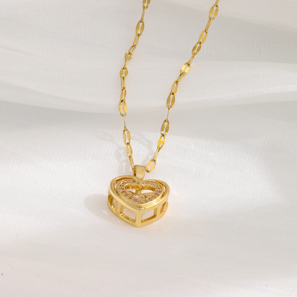 Double-layer Rhinestone Love-Valentine Necklace