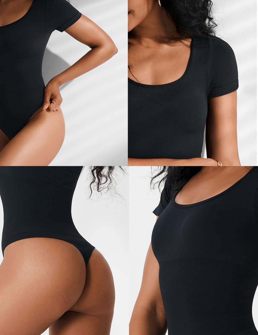 Euro-American Square-neck Cinched Waist Bodysuit