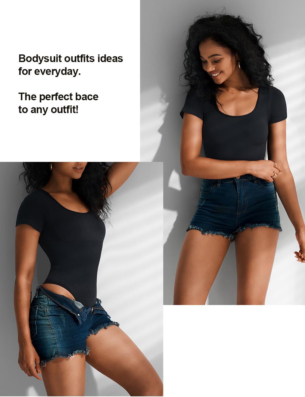 Euro-American Square-neck Cinched Waist Bodysuit