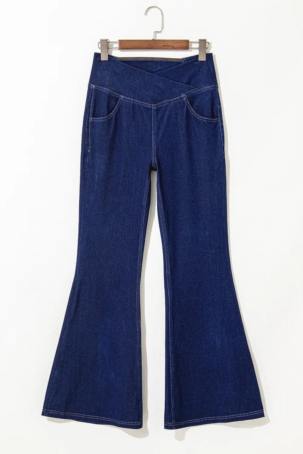 Asymmetric Waist Flare Jeans