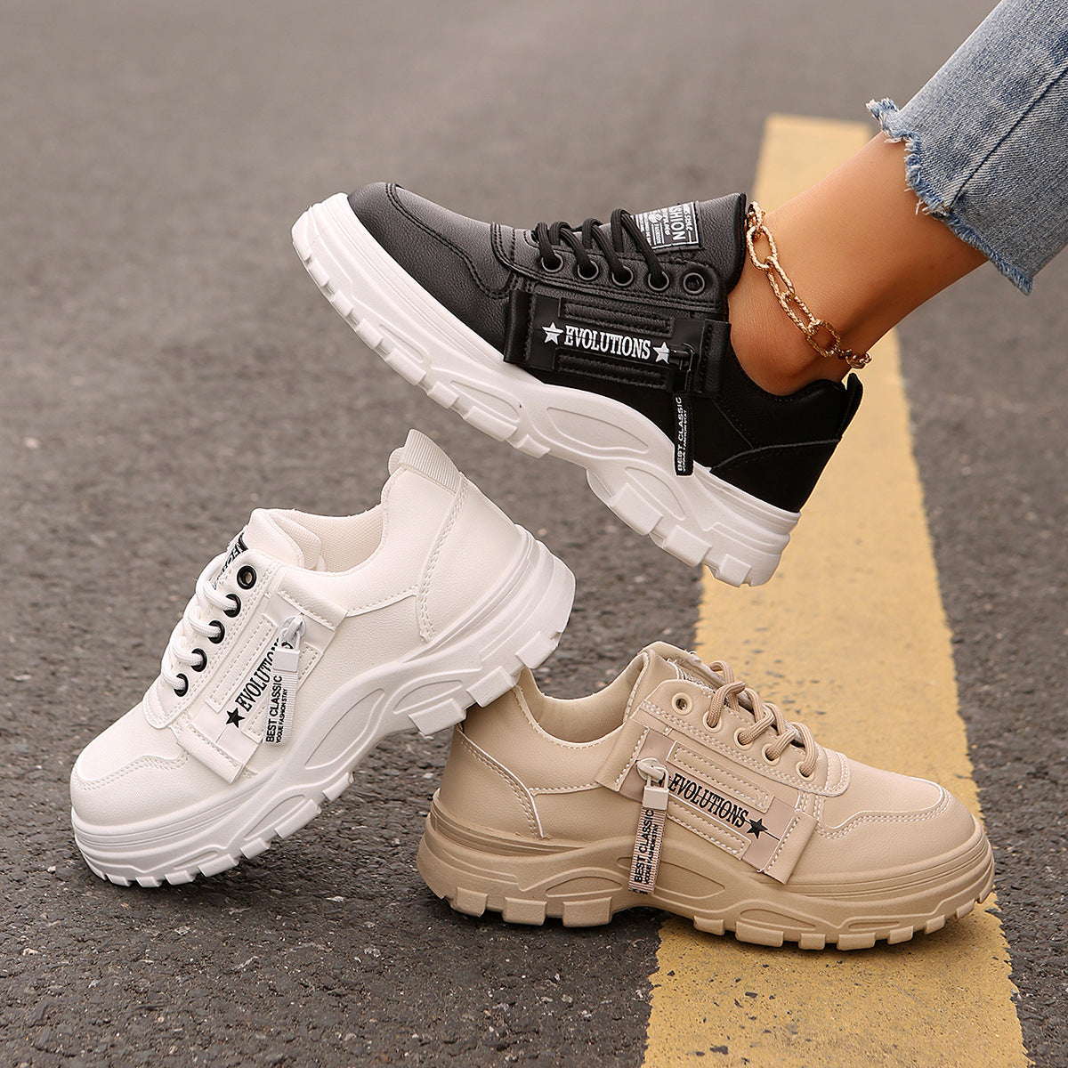 EVOLUTIONS Womens Sports Sneakers