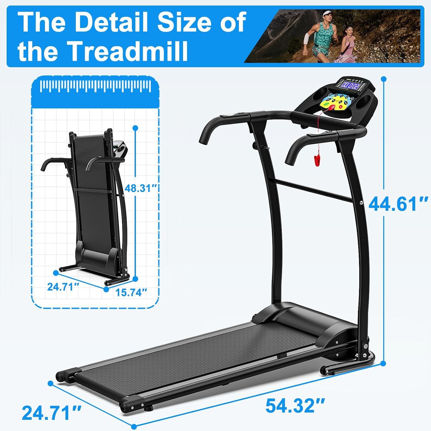 Foldable Under Desk Treadmill w/Remote