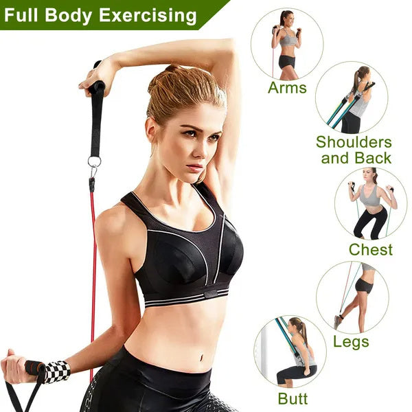 11Pc Resistance Tube Bands Set